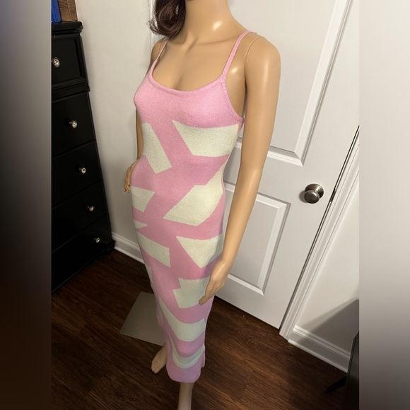 NWT-Abstract Printed Sweater Comfy Maxi Dress - Picture 6 of 7